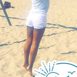 White high waisted shorts